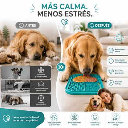 Alfombrilla Lick Mat Antiestrés para Perros y Gatos | Comedero Lento de Silicona con Ventosas